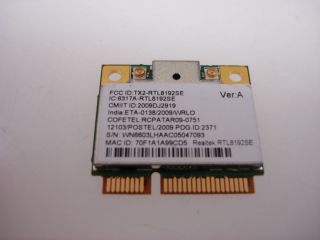 Gateway Realtek RTL8192SE NV59 Half Height Wireless Mini PCI Card