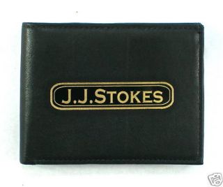 Wallet Mens Personalized Bifold Leather Black Custom