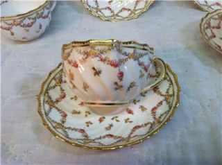  Copeland Spode Cups Saucers Gold Roses Gilman Collamore New York