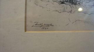 signed 1921 paul geissler etching print framed art