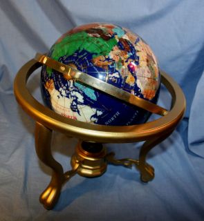 13 Lupis Tripod Tabletop World Gemstone Globe