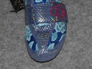 New Kashi Kicks Womens Blue Glitter Bling Sneakers Shoes Size 6 M