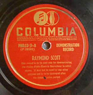 INSANELY RARE Raymond Scott / Gene Autry Columbia Philco promo single