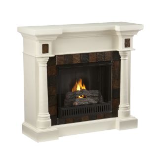 Carrington Convertible Ivory Gel Fireplace 47 Flat Screen TV Stand