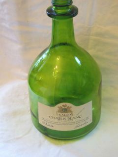Green Glass Wine Bottle 3 Liter Gallo Chablis Blanc of California