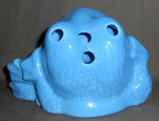 Vintage Big Mouth Blue Ceramic Frog Toothbrush Holder Paste R Bar Soap
