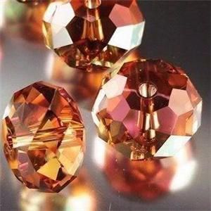 35pcs Orange Swarovski Crystal Gemstone Loose Beads 12mm
