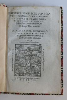 Printed 1548 Girolamo Savonarola