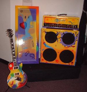 Gibson Les Paul Guitar with Matching Case and Amp Painted by Rick