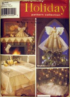  sewing pattern: ANGEL DECORATIONS tree topper skirt mantel scarf