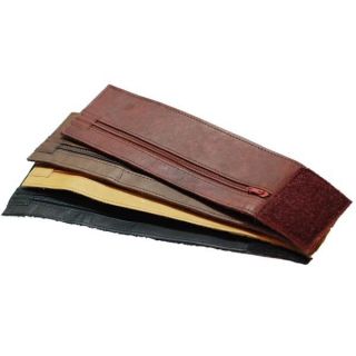 Genuine Leather Wrist Wallet Zippered Pocket with Velcro Closer 915CF