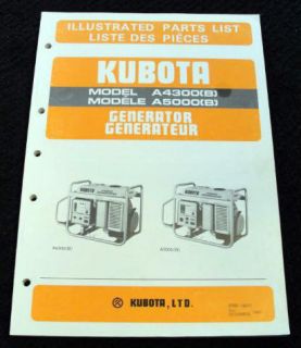  Model A4300 A5000 B Generator Parts Catalog Manual Very Nice