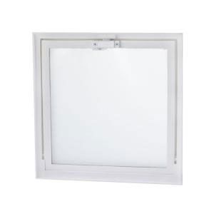 Hopper Vent Window 16 in x 16 in White with Screen and Dual Glass