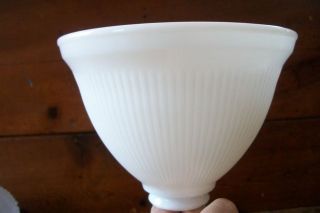   Stiffel Milk Glass Ribbed Diffuser Floor Torchiere Lamp Light Shade