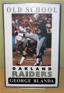 George Blanda Old School Oakland Raiders Poster