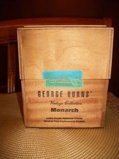 George Burns Vintage Collection Monarch Wooden Cigar Box Empty w Bonus
