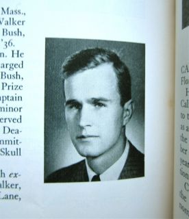 PRESIDENT GEORGE H.W. BUSH Orig. 1948 Yale Yearbook; Senior Yr, 4 Pics