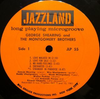 George Shearing The Montgomery Brothers s T Debut LP VG JLP 55 Vinyl