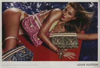 Gisele Bundchen 2 pg advertisement for Louis Vuitton clipping