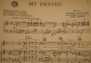 vintage 1939 my prayer sheet music jimmy dorsey