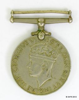 WWII British King George VI 1939 1945 Military Medal Awarded All War