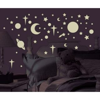 Celestial Outer Space Glow in The Dark Wall Decals
