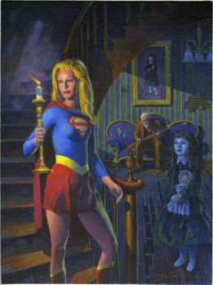 Gerald Walker Supergirl Gothic Oil Painting Spectral Girl with Doll