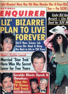 National Enquirer 1990 January 16 Geraldo Liz Taylor Lisa Bonet Star