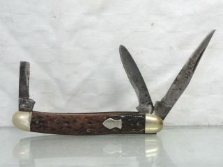 Vtg German Solingen Cutlery Germany Folding Pocket Bone 3 Knife 58