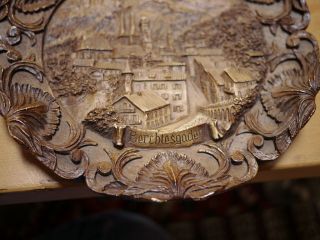 Vintage Resin Wood Carved Souvenir Plate Berchtes​gaden Bavaria