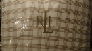 Ralph Lauren Suite Glen Plaid Camel White 12P King Duvet Comforter
