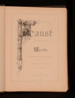 1877 Faust by Goethe Translated by Theodore Martin Illustrated by A