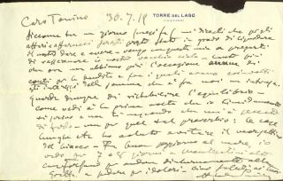 Giacomo Puccini Autograph Letter Signed 07 30 1919