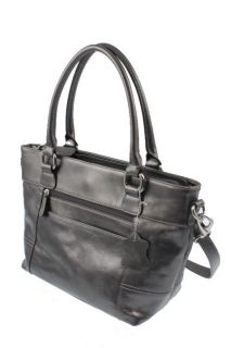 Giani Bernini Glazed Gray Leather Lined Studded Bottom Satchel Handbag