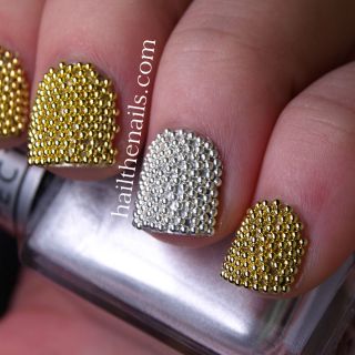 Caviar Nails Nail Art Pedicure or Manicure Silver Gold Metallic Nails