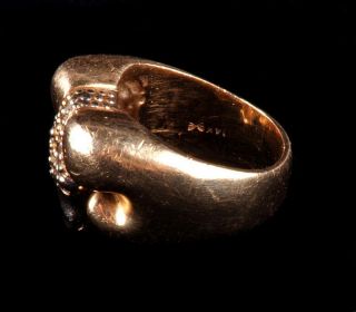 Amazing Mens Zodiac Aries 14k Gold Diamond Ring 36g