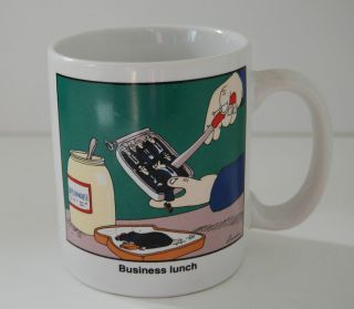 Gary Larson Far Side Mug Business Lunch from 1986