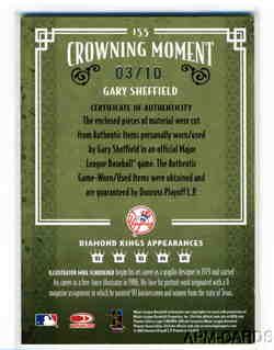 Gary Sheffield 2005 Diamond Kings Yankees Jersey Bat Auto 3 10 Made