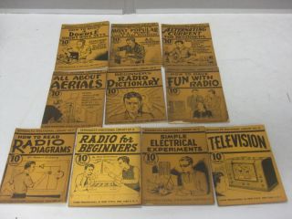 10 Antique 1938 GERNSBACKS EDUCATIONAL LIBRARY 1 10, Radio Television