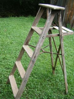 Antique Wooden Fold Out Ladder