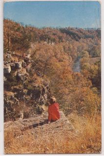  Postcard Woman at Portuguese Point Gasconade River 1971