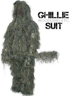Ghillie Suit XL 2X 3D Camouflage Complete 4 PC Hood Rifle Wrap Pants
