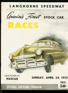 NASCAR Stock Car Races 1955 Langhorne Speedway PA VF
