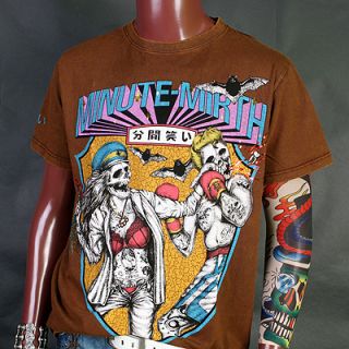 MA0244BR Minute Mirth Girl Skull Boxing Vintage Retro Rock T Shirt M