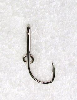 Chrome Silver Colored Fish Hook Hat Pin or Tie Clip
