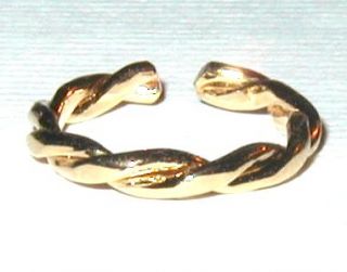 Braided 14k Gold Vermeil Toe Ring