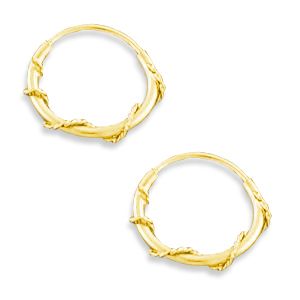 Wire Hoop Earrings 14k Yellow Gold Solid Diameter 0 5 