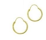 14k Solid Gold Tubular Baby Hoop U Wire Earrings 10mm Hoops