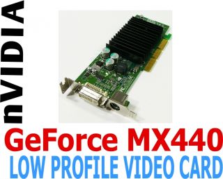 Dell NVIDIA GeForce MX440 64MB DVI AGP Low Profile Video Graphics Card