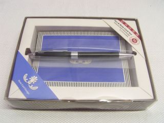 New Cross Gilford Ballpoint Pen with Notecards Set Black and Chrome